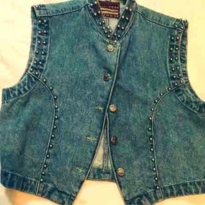 Vintage Blue Jean Denim Bolero Vest